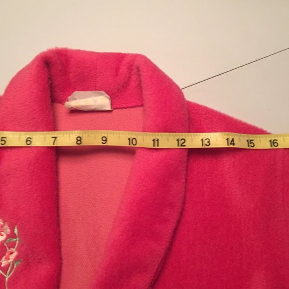 Vintage Bath Robe House Coat Full Length sz M - Coral - Picture 11 of 15